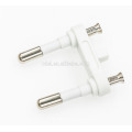 2.5 a two-pin plug insert with 4.0mm brass pin ( electrical 2.5 a parallel 2 pins plug insert )